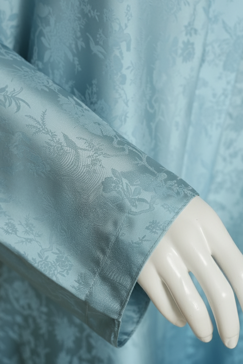 Self-Print Tye n Dye Abaya by Mawaahib – Romantic Silk, premium dual-shade design