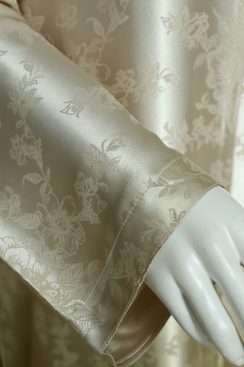 Self-Print Tye n Dye Abaya by Mawaahib – Romantic Silk, premium dual-shade design