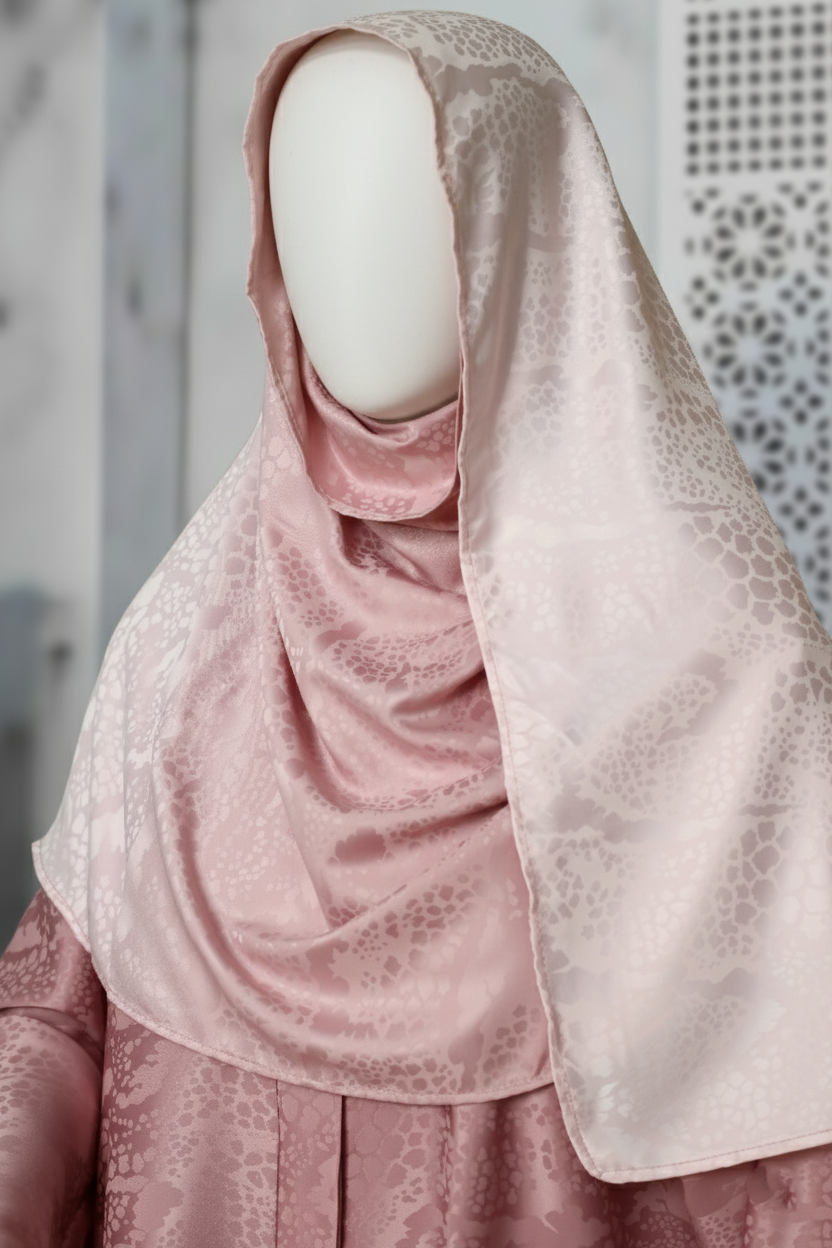 Self-Print Tye n Dye Abaya by Mawaahib – Romantic Silk, premium dual-shade design