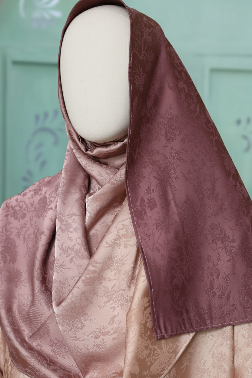 Self-Print Tye n Dye Abaya by Mawaahib – Romantic Silk, premium dual-shade design