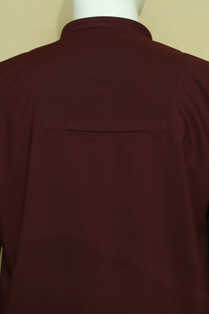 Maroon Shalwar Qameez by Mawaahib – Wash n wear fabric, sherwani collar, cuff sleeves