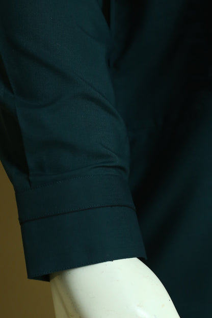 Premium Green Shalwar Qameez with sherwani-style collar and patti work. Soft, breathable wash n wear fabric perfect for daily and event wear.